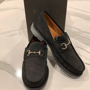 Authentic Gucci men’s moca suede loafers